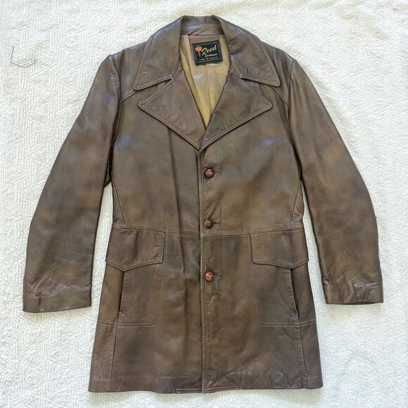 Brown Leather Coat - Picture 3 of 13